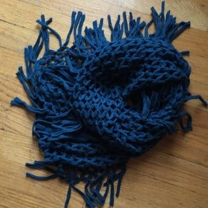 Teal blue knit infinity scarf